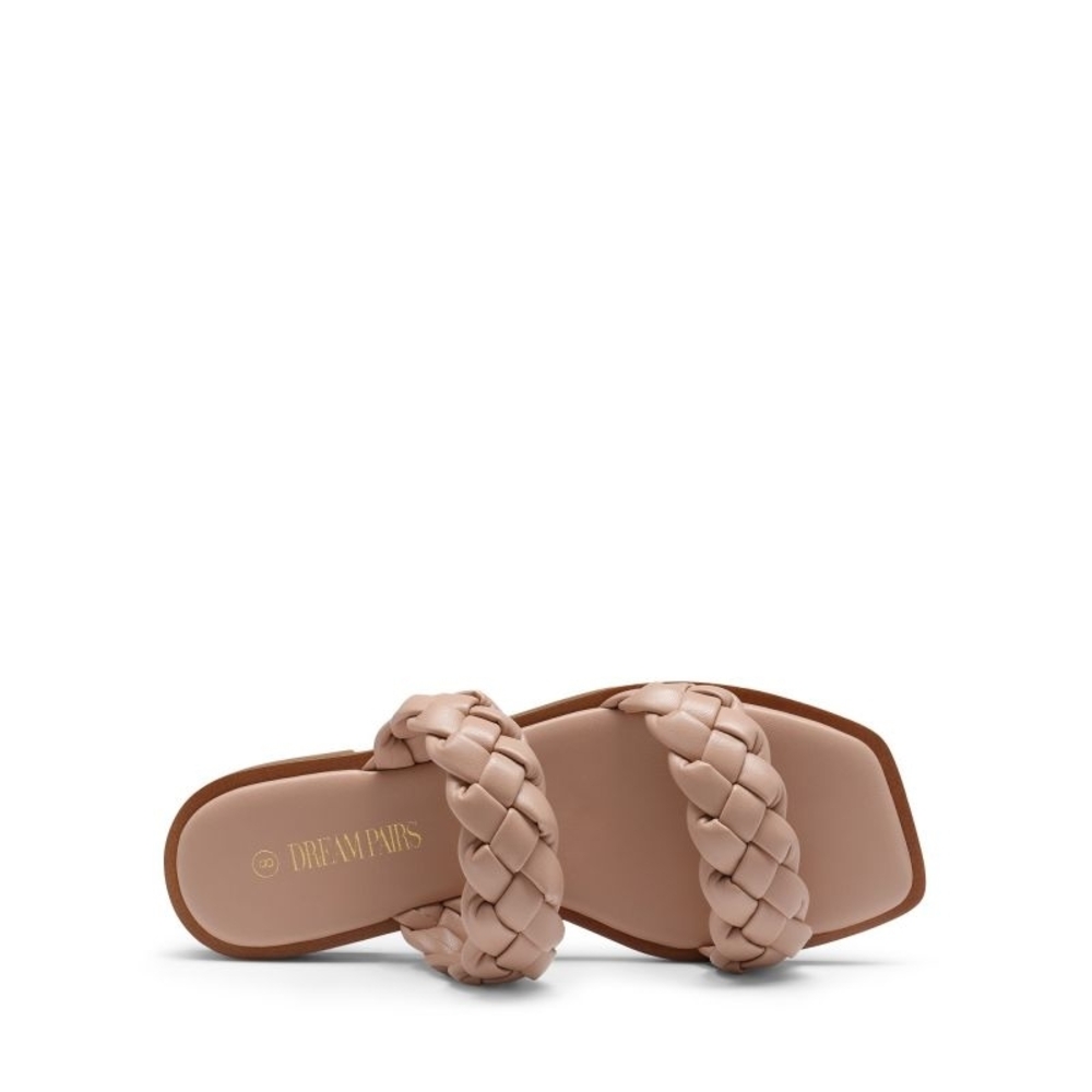 NEW DREAM PAIRS Womens 10 - Two Straps Square Toe Braided Flat Sandals - Picture 4 of 11
